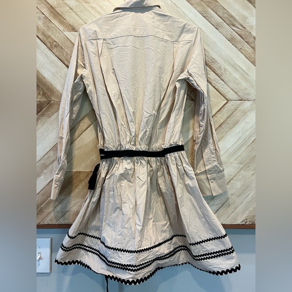Zara SRPLS Limited Edition Beige Collared Wrap Embroidered Dress - Picture 4 of 4
